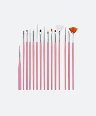 PAQ. DE 15 PINCELES VARIADOS ROSADOS