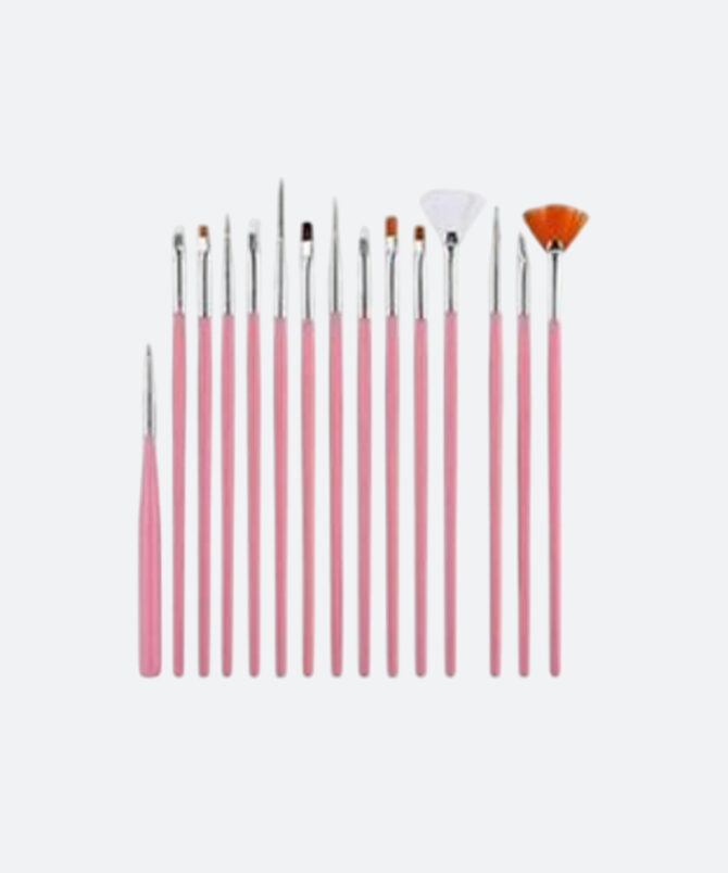 PAQ. DE 15 PINCELES VARIADOS ROSADOS